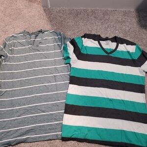 Men's V-Neck Striped Tee Bundle